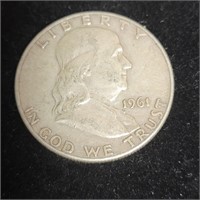 1961d Franklin Half Dollar 90% Silver