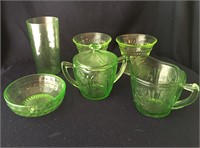 Variety of Uranium Green Glassware