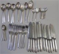 English County silver plate flatware set