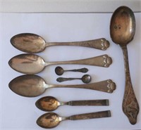 Various antique Danish silver spoons