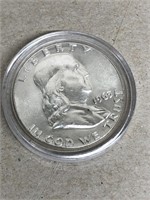 Silver 1963 Franklin half dollar