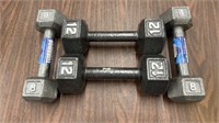 2 Sets of Cast Iron Dumbbells. 8 and 12 Pounds.