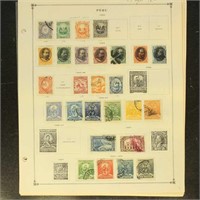 Peru Stamps mint hinged and used on pages, mint st