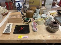 Asian spoons,vase,sushi box & collectibles