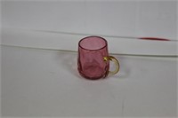 A Miniature Cranberry Glass Cup