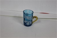 A Teal Blue Miniature Glass mug