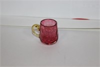 A Miniature Cranberry Glass Cup
