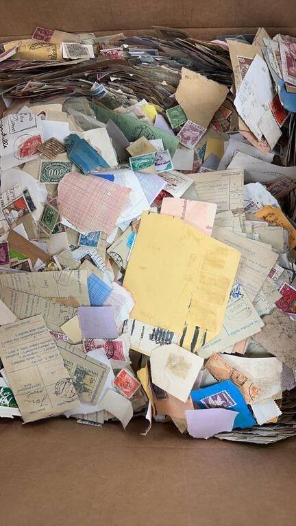 Worldwide Stamps thousands on and off paper, water