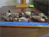 7 MINI WOODEN DUCK DECOYS