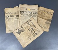 Four Antique Leaf Chronicle Newspapers