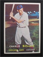 1957 TOPPS #255 CHARLIE SILVERA CUBS VINTAGE