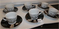 Set Of 6 Demitasse Cups & Saucers