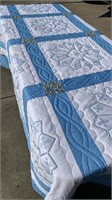 Quilted, embroidered bedspread - full size
