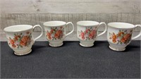 4 Royal Albert Centennial Rose Coffee Mugs