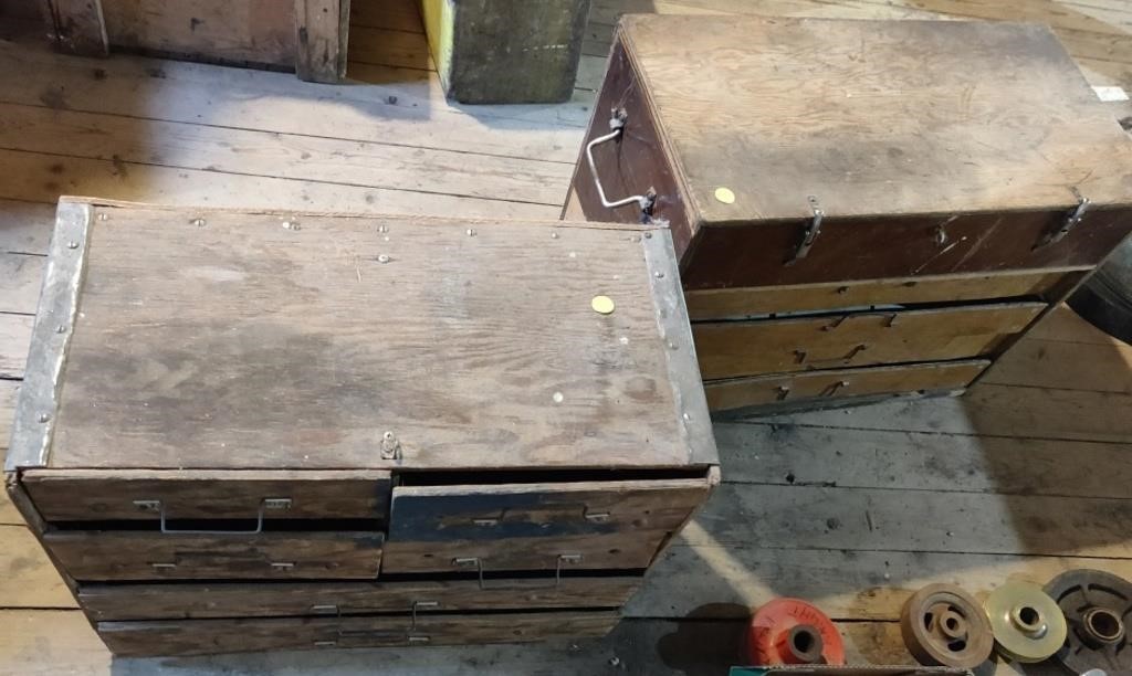 2 Wooden Machinist Tool Chests