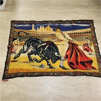 Vintage Wall Tapestry Bull Fighter