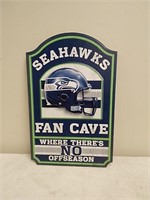 Seattle Seahawks fan cave sign