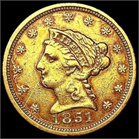 1851 $2.50 Gold Quarter Eagle CLOSELY