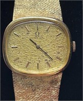 Vintage omega 14k solid gold textured bracelet