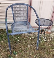 Metal Patio Chair and Stand