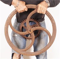Extra Large Cast Iron Hand Wheel w/ Gears 34+/- lb