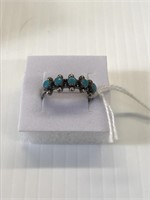 Turquoise Ring Size 8 1/2 Sterling Silver