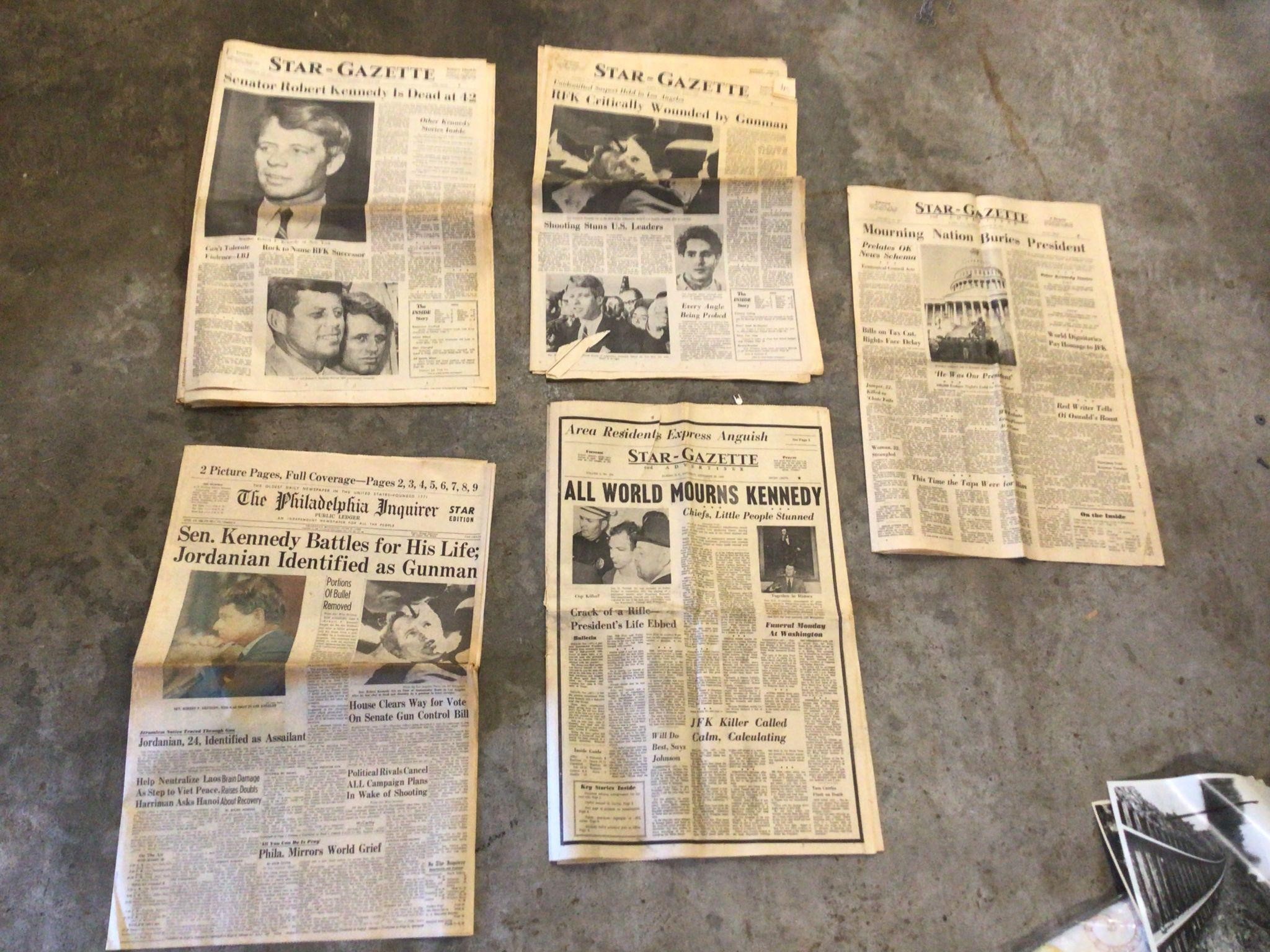 VINTAGE JFK NEWSPAPERS