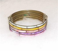 Vintage Colored Mother-of-Pearl Striped Bracelet