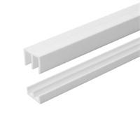 4 Ft. Long White Plastic Sliding Door Track Set