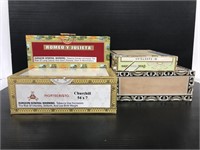 Four cigar boxes