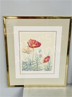 framed serigraph 2/120 "Iceland Poppies" 1982