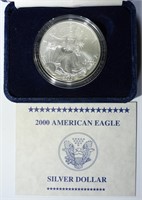 2000 UNC AMERICAN SILVER EAGLE IN OGP