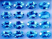 16 pieces of Natural Swiss Blue Topaz 6x4