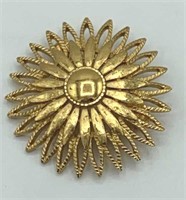 MONET Gold Tone Daisy Flower 2” Brooch