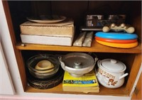 Cabinet lot of misc plates bowls and more