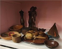 Estate lot of wooden decor bowls and more