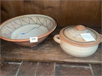 Maddox Pottery cassrole and dough bowl