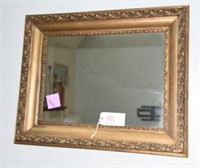 Framed gold frame wall mirror 36” x 28”