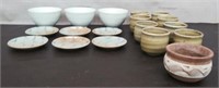 Box Pottery - 3 Rice Bowls, 8 Cups, 6 Saucers,
