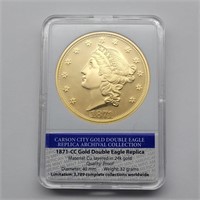 REPRO 1871 CC DOUBLE EAGLE LAYERED 24K GOLD