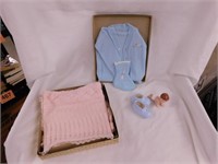New vintage pink baby receiving blanket - New
