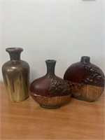 3 modern decorator bottles/vase