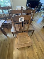 8 vintage chairs - 2 need seat repaired