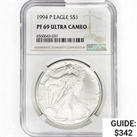 1994-P Silver Eagle NGC PF69 UC