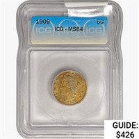 1909 Liberty Victory Nickel ICG MS64