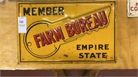 Vintage Farm Bureau metal sign 12 x8 inches