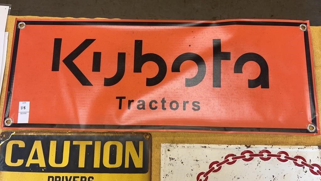 Kubota Tractors banner 29 x 11 inches