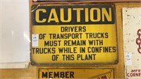 Vintage Caution metal sign 14 x 10 inches