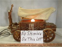 Mid Century Wood Wagon Lamp