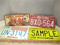 4pc Vintage Metal License Plates - 1976 / SAMPLE